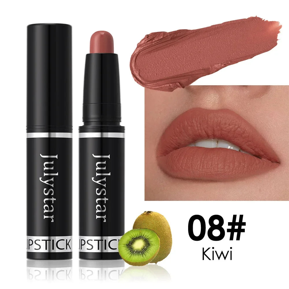 10 Color Nude Brown Matte Lipstick Pen Waterproof Lasting Non-Stick Cup Velvet Fruit Lipstick Lip Tint Pencil Makeup Lip...