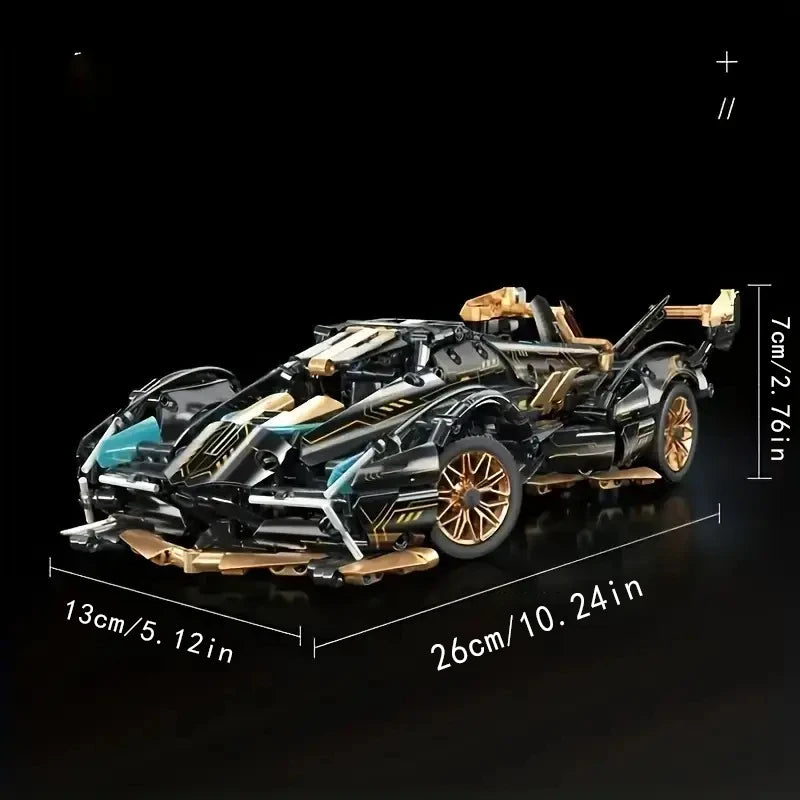 1690 Piece V12 Model Car Building Block Set - Upgraded Version, Durable Abs Material, Perfect Choice for Home Decoration and Gifts, Christmas/Halloween
