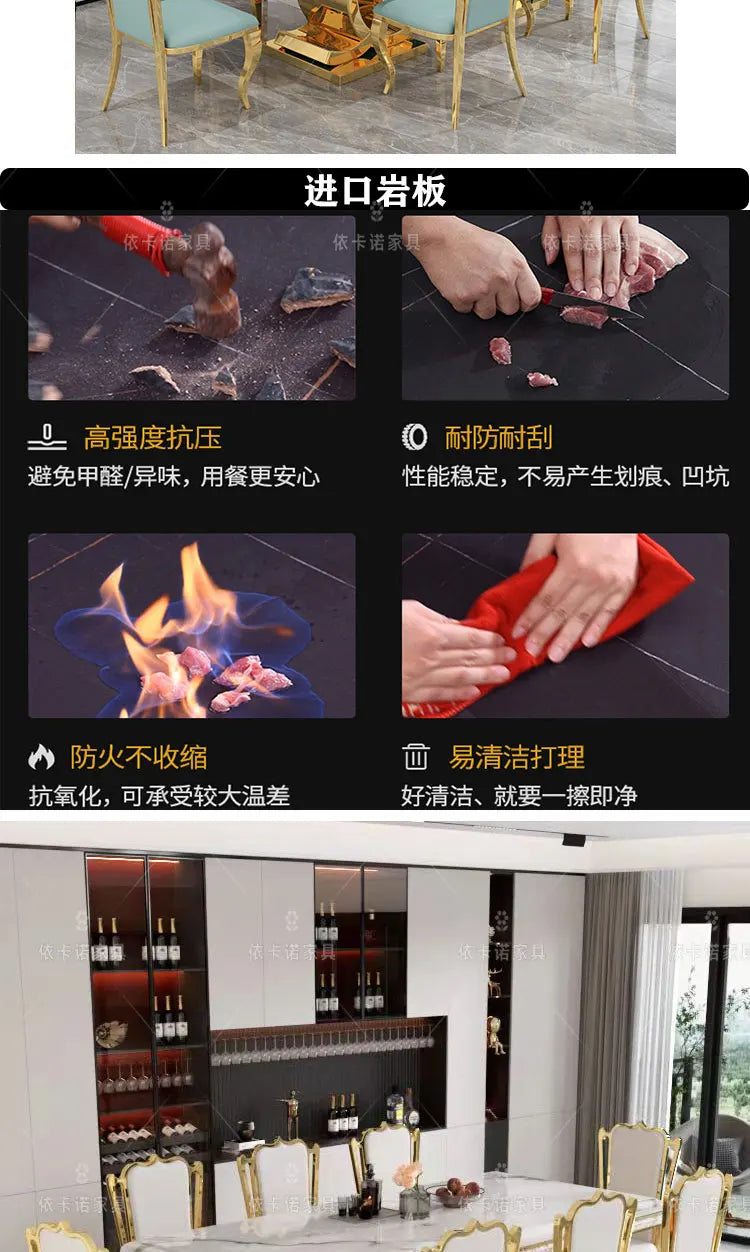 Kitchen Marble Dining Table Restaurant Side Chairs Living Room Study Dining Table Writing Office Muebles Commercial Furniture - Kimlud