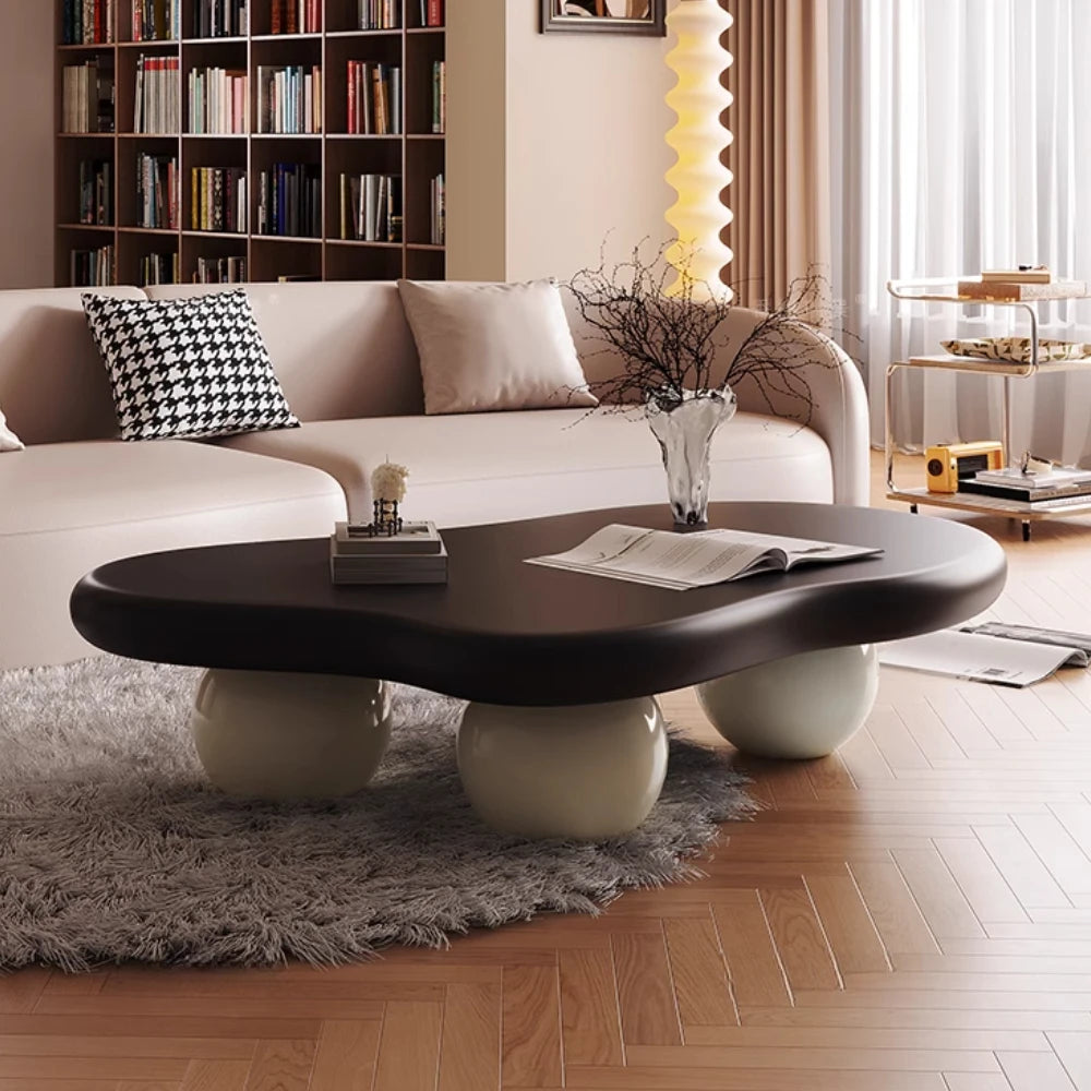Black Modern Side Table Round Organizer Minimalist Unique Coffee Tables Premium Nordic Tavolino Da Salotto Home Furniture - Kimlud