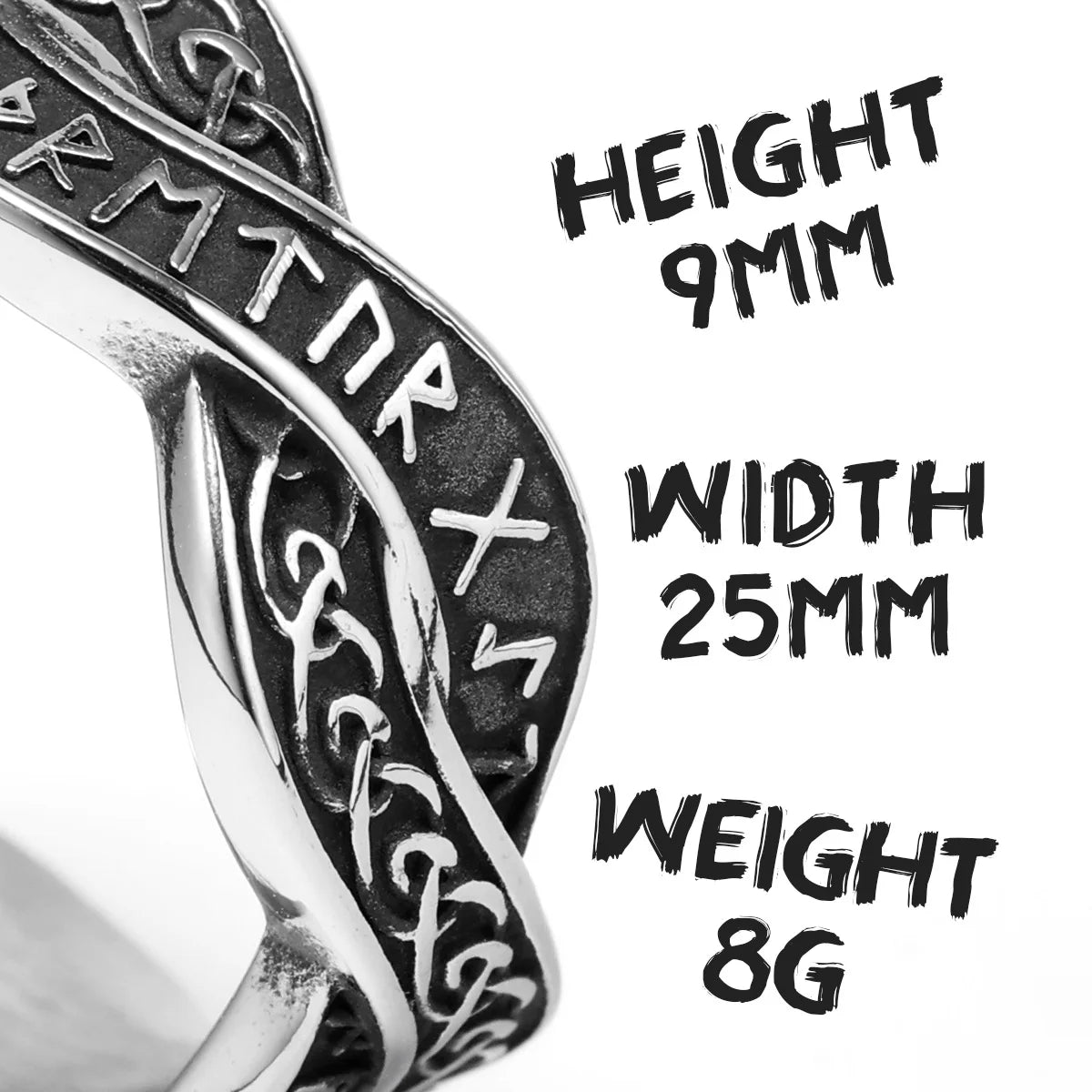 Viking Letter Character Unique Stainless Steel Men Rings Punk New In For Male Women Fashion Jewelry Creativity Gift Wholesale - Kimlud