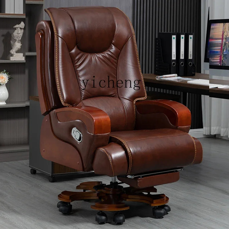HSN boss chair office home computer leather can lie down comfortably sedentary backrest to class chair seat - Kimlud