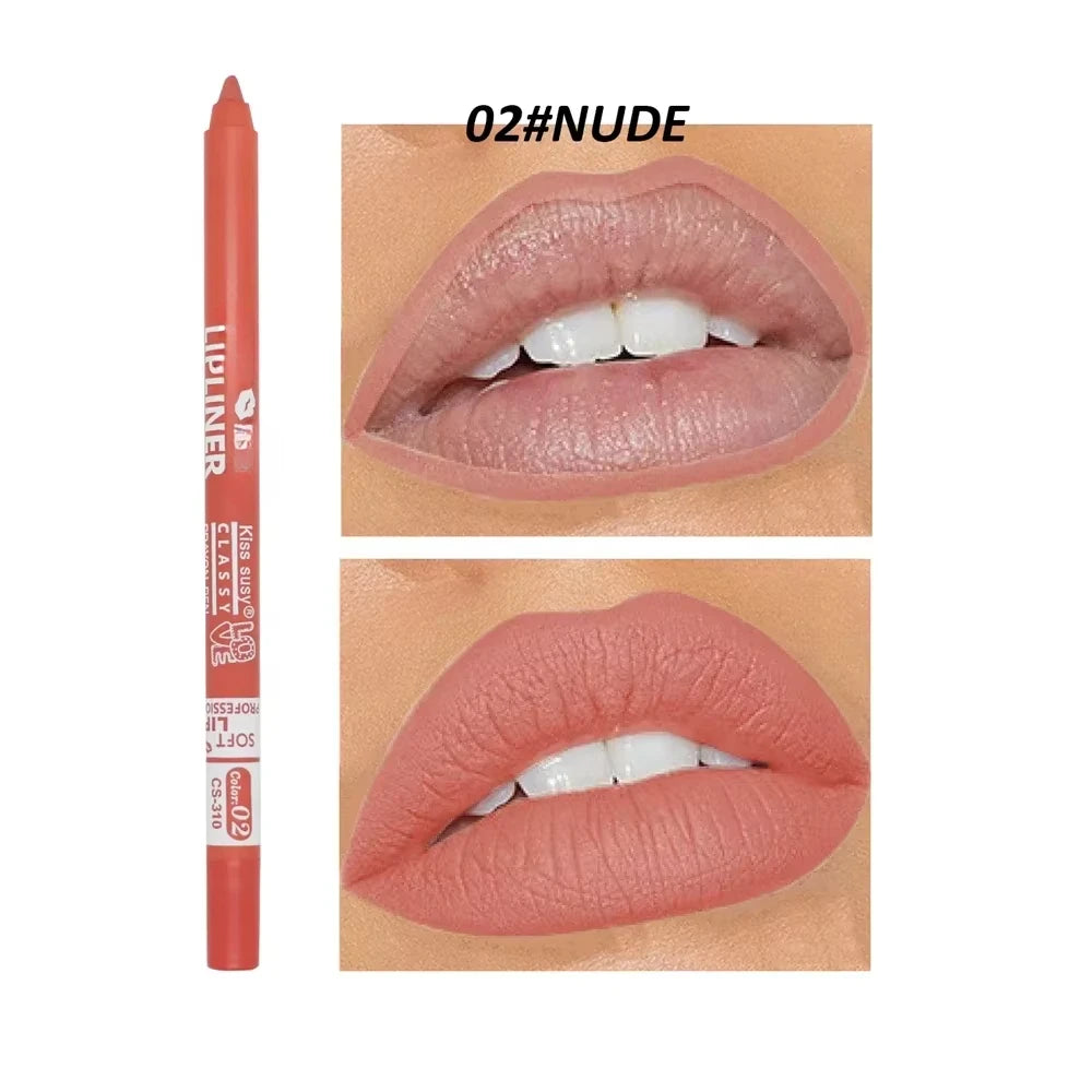 20 Color Matte Lipliner Pencil Waterproof Natural Red Brown Pro Lip Liner Makeup Lips Contour High pigment Lipstick Cosemetic