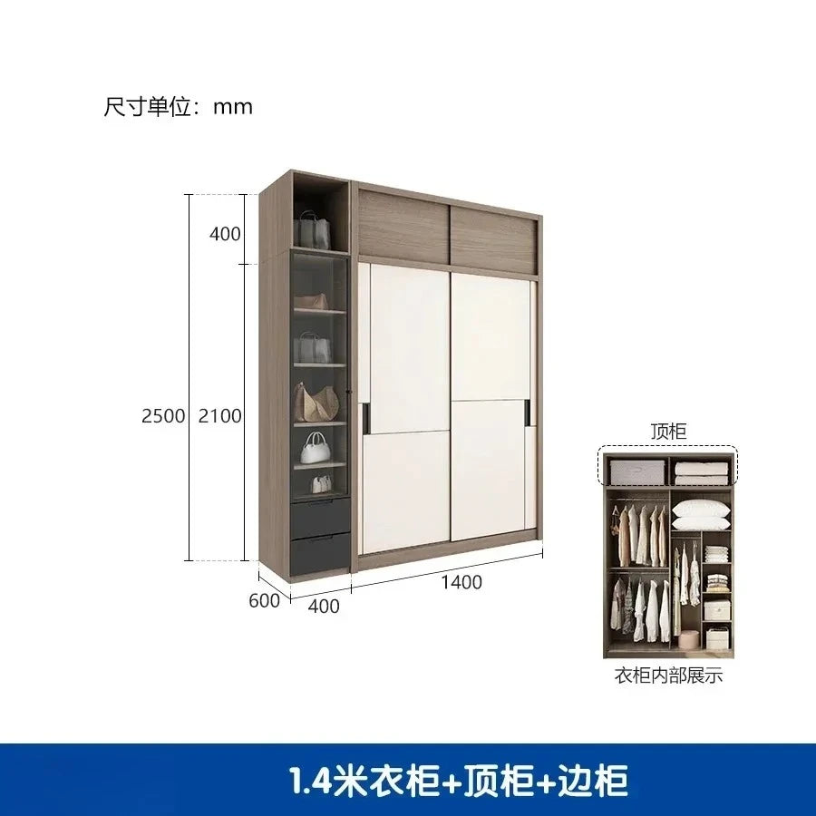 Luxury Modular Wardrobes Sliding Door Orgnizer Modern Bedroom Wardrobe Display Wooden Stylish Armario Ropero Bedroom Furniture - Kimlud