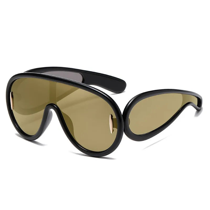 Sports Punk Oversized Sunglasses Steampunk Y2K Women Men Personality Sun Glasses Ladies 2023 Luxury Brand Eyewear Goggle UV400 - Kimlud
