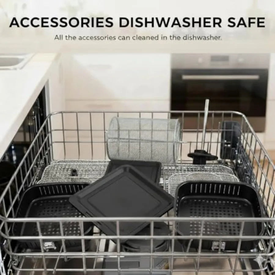 10-in-1 Air Fryer Oven 12.6Qt Convection Oven with Visible Window Rotisserie Grill Family-Size Healthy Cooking Airfryer with Tr