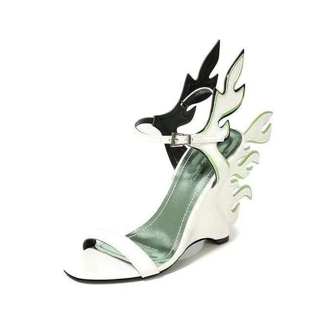 High Heels Sandals Women Summer Women Wedding Shoes Platform Wedges Casual Large 10cm Flame Get Together Casual Sandals Orange - Kimlud