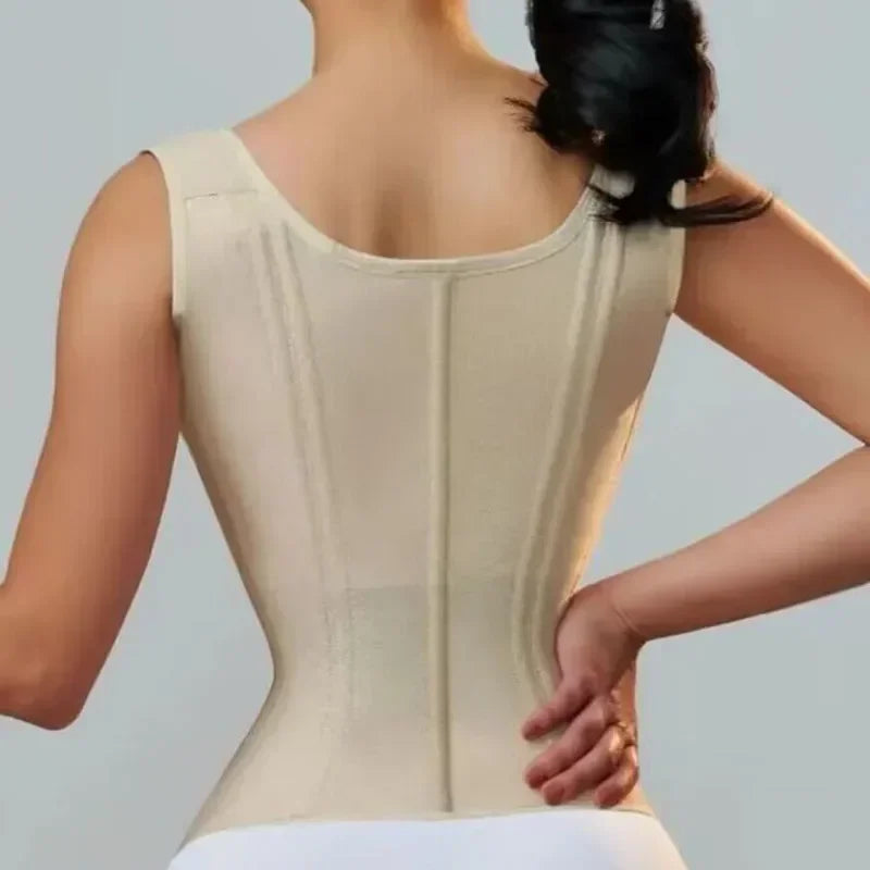 Fajas Colombianas Body Shaper Shapewear Women Vest Tops Double Compression Waist Trainer Corset Adjustable Zipper and Hook-eyes - Kimlud