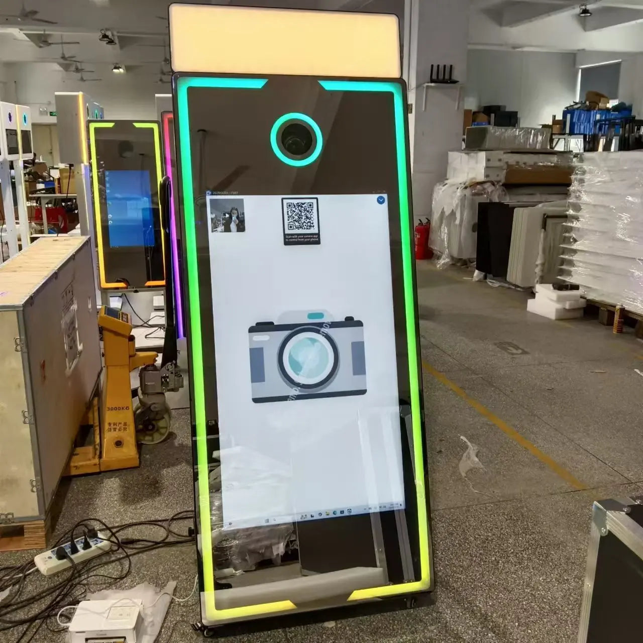 65 inch Mirror Photo Booth Machine with Camera and Printer Portable Magic Mirror Selfie Touch Screen LED Frame Kiosk |...