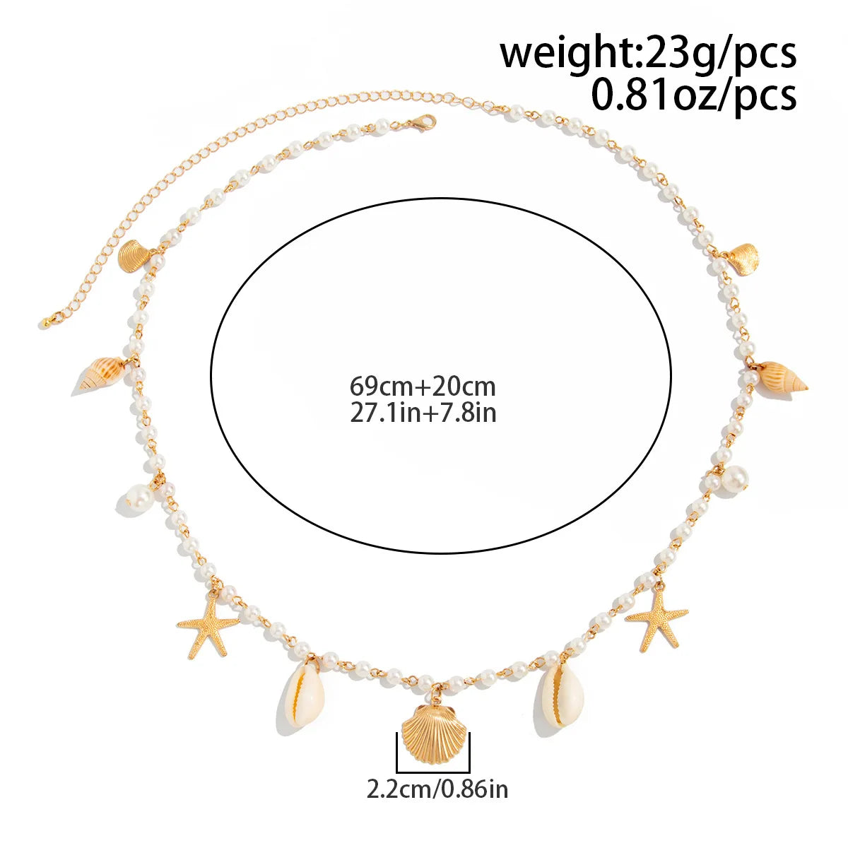Bohemia Imitation pearl Waist Belly Chain Starfish Pendant For Women Fashion Summer Beach Waistband Bikini Beads Jewelry Y035 - Kimlud