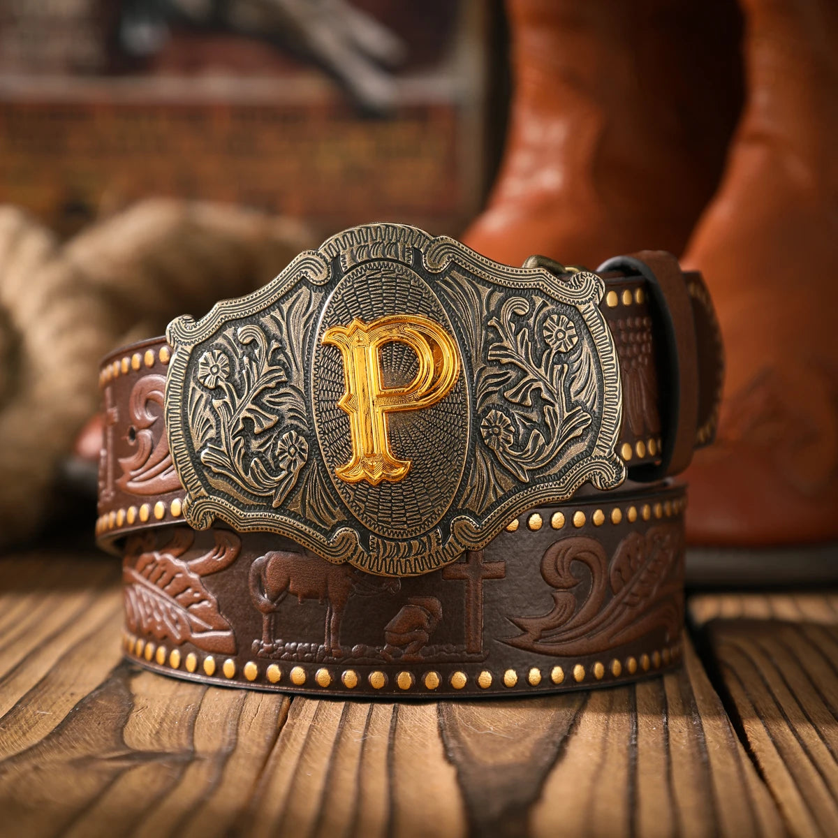 A casual and retro belt, a waist accessory for Western-style clothing, metal buckle, PU belt, suitable for both men and...
