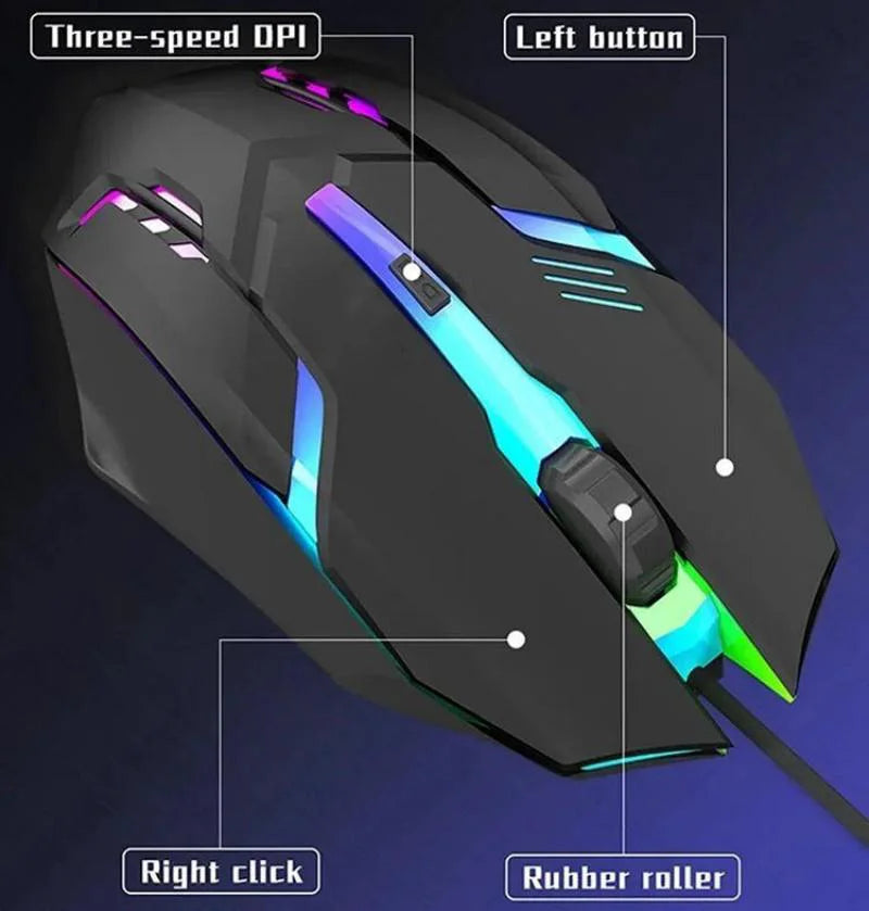 2025 Latest High-Quality Ergonomic Gaming Mouse for Desktop and Laptop Computers,4-Button USB RGB Backlit Mouse