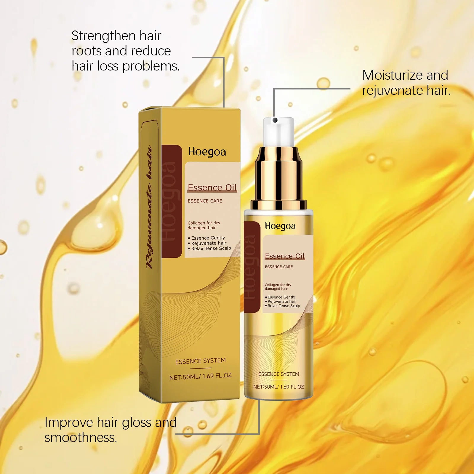 Pure Argan Oil Hair Essential Oil Preventing Hair Loss Nourishing Smoothing Dry Frizzy Multi-functional Argan Hair Care Product - Kimlud
