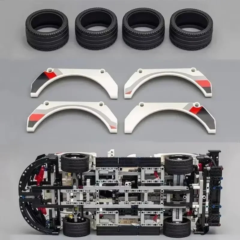 1580PCS+ 1:8 Super Race Car Building Set 42096 Mechanical Group Bricks Assembly DIY Model Toy MOC Creative Collection Gift Decor