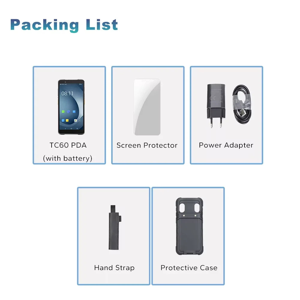 TC60 6.0-inch PDA Rugged Android Smart Terminal 2DBarcode Scanner with WIFI Bluetooth High Quality Mobile Industrial RFID - Kimlud