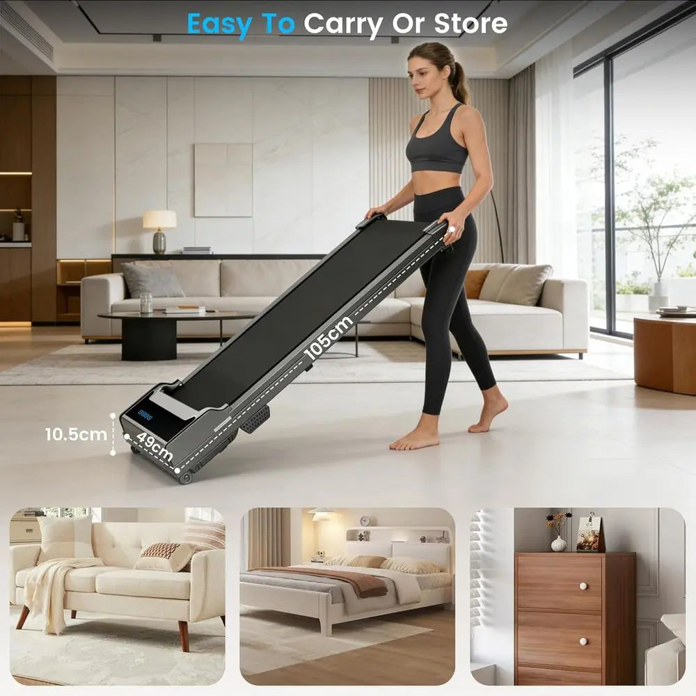 Portable Electric Treadmill for Home Use - Compact, Adjustable Speed, Supports Up to 220 Lbs - Kimlud