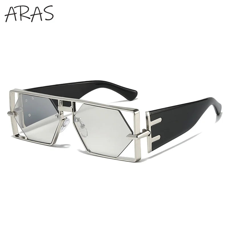 Steampunk Rectangle Sunglasses Women Men 2026 Luxury Hollow Metal Frame Sun Glasses Vintage Punk Hexagon Eyewear UV400...