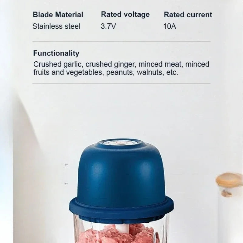 Powerful Electric Food Blender Garlic Meat Chilli Grinder Machine Wireless Mini Baby Food Processor