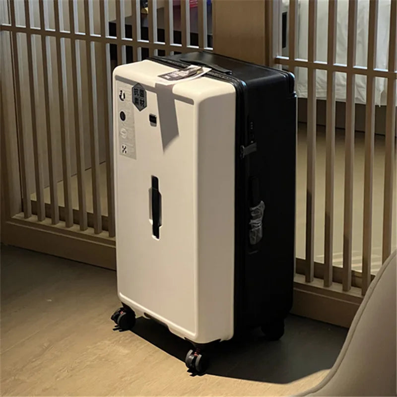 Fashion Wide Handle Large Capacity 32inch Rolling Luggage Trunk Women Hardside Travel Suitcase With Brake Wheels