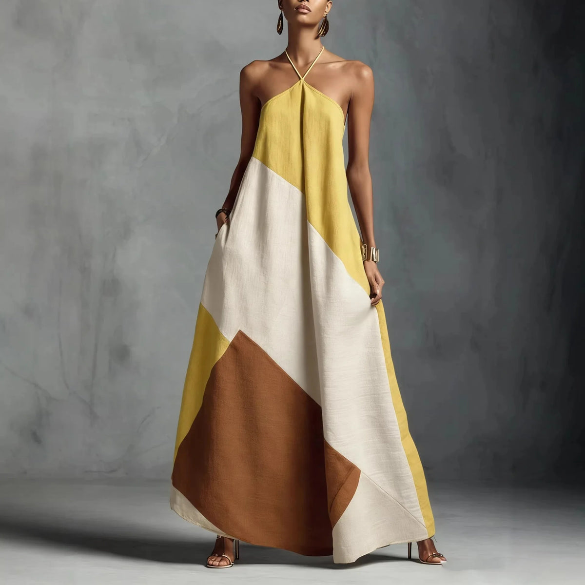 2026 New Cross-Color Printed Cross-Border Dress Loose Long Skirt Leisure Spring and Summer Style | Kimlud Mid Range Dress
