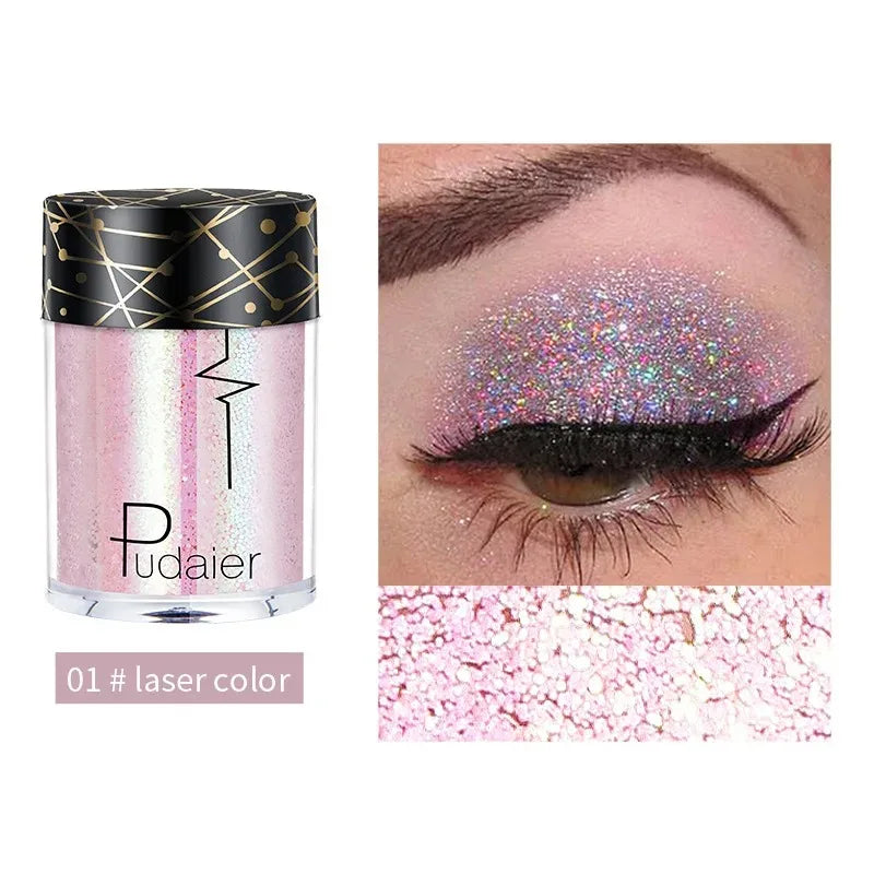 36 Colors Monochrome Eyeshadow Glitter Sequins High Gloss Face Body Glitter Pearlescent Easy-to-color Eye Shadow...