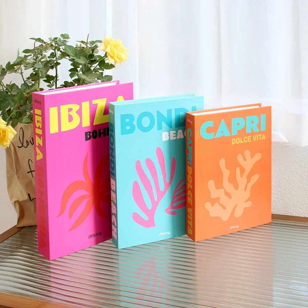 3Pcs Foldable Fashion Fake Books Living Room Decoration Designer Books Coffee Table Ornaments Club Hotel Room Villa Prop Books