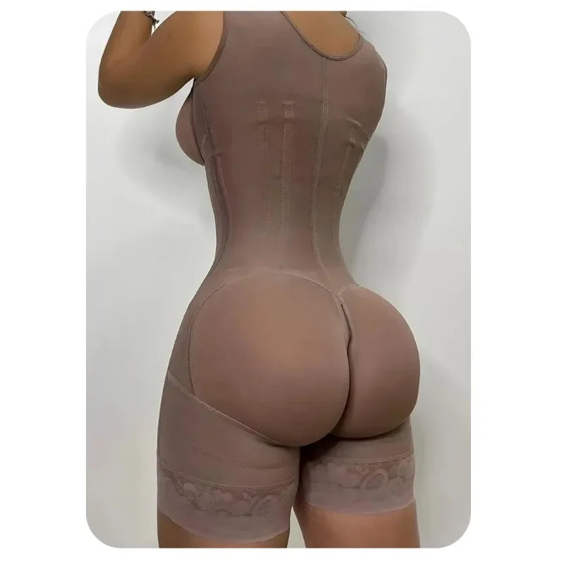 Women's High Compression Full Body Shaper Bodysuit, Double Tummy Control Open Crotch Girdle Shapewear - Kimlud