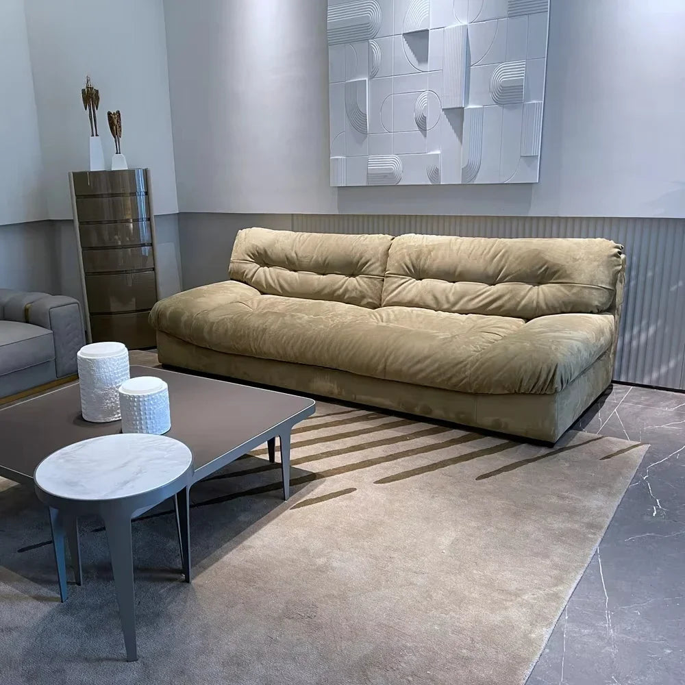 A Modern Design High-end Living Room Sofa with Frosted Leather | Kimlud Luxury Sofa