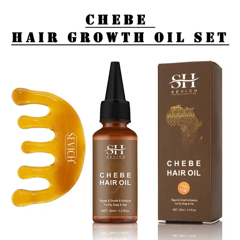 SEVICH Chebe Hair Growth Oil And Scalp Massager Comb Tool Set Chebe Oil Scalp Hair Strengthening Serum Hair Growth...