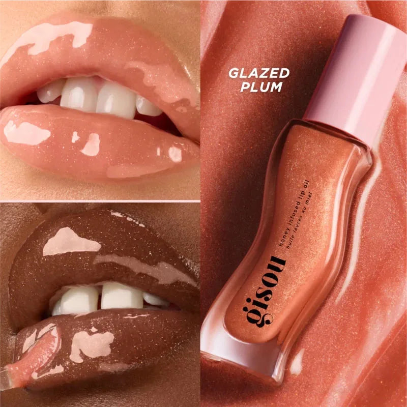 Gisou Moisturizing Glazed Plum Lip Balm Lip Oil Gloss Care Of The Lips Benetitnt For Lips Plumping Exfoliating Plumping...