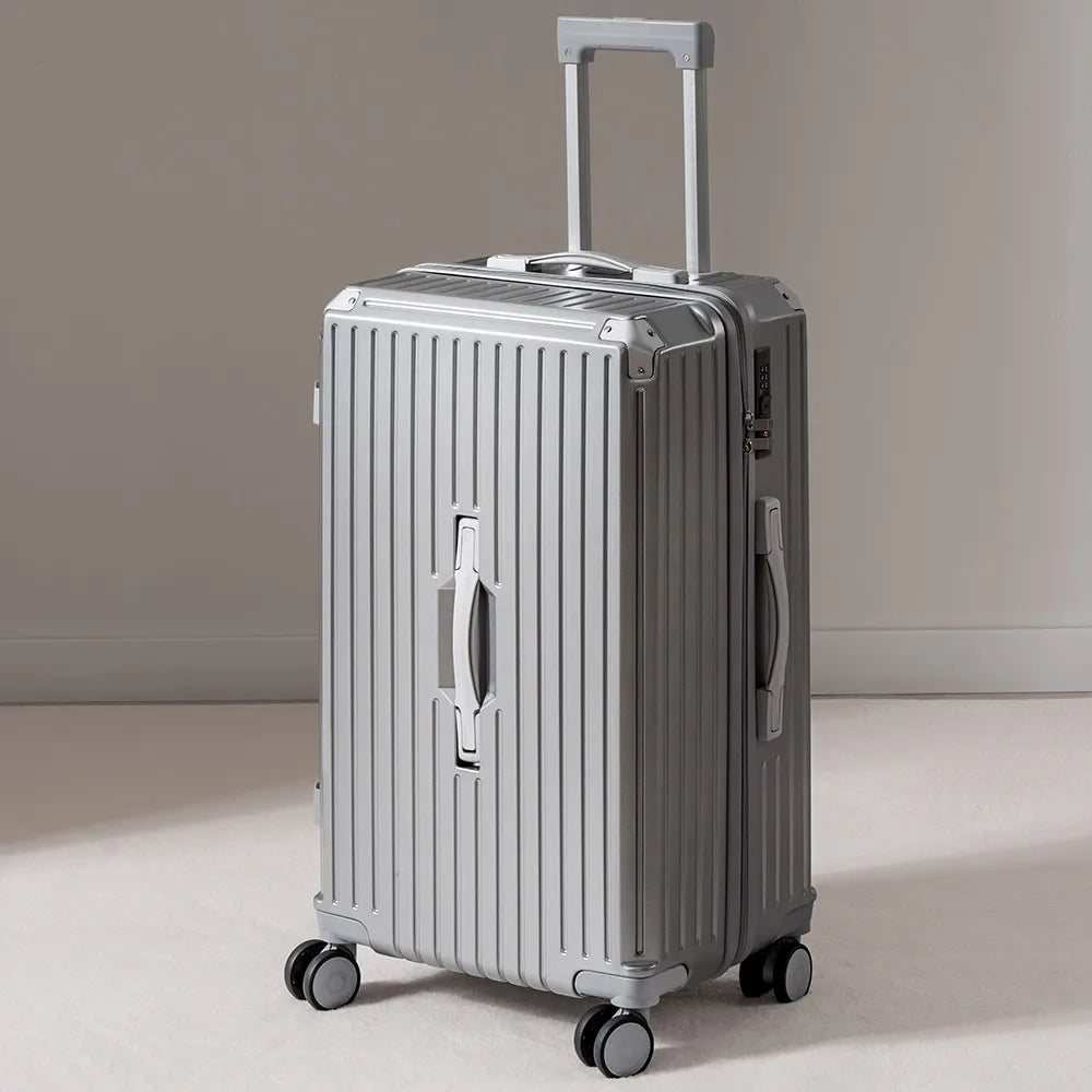 30/32-inch Large Size Luggage Multifunctional Cup Holder and Mobile Phone Holder Aluminium Framed Travel Suitcases Trip Cabin - Kimlud