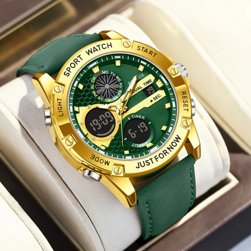 FOXBOX Fashion Military Watches for Men Luxury Original Sports Chronograph Watch Waterproof Quartz Clock Digital WristWatch - Kimlud