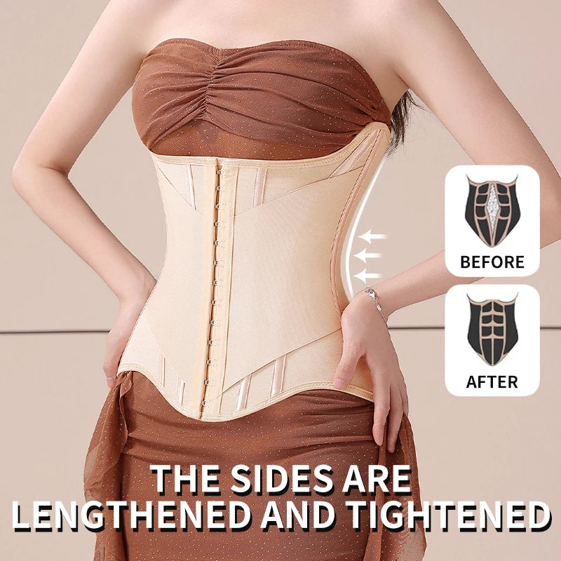 MiiOW U-shaped Waist Trainer Corset Women Buttoned Shapers Breast Lifted Waist Trainer Steel Bone Slimming Woman Body Shapewear - Kimlud