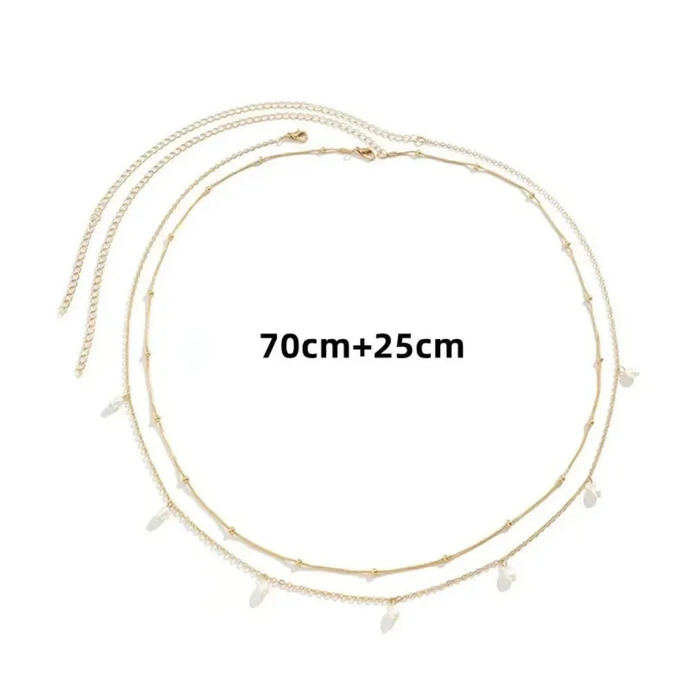 Sexy Double Layer Colorful Stone Chain for Women Crystal Butterfly Waist Bead Belly Chain Belly Belt Summer Beach Body...