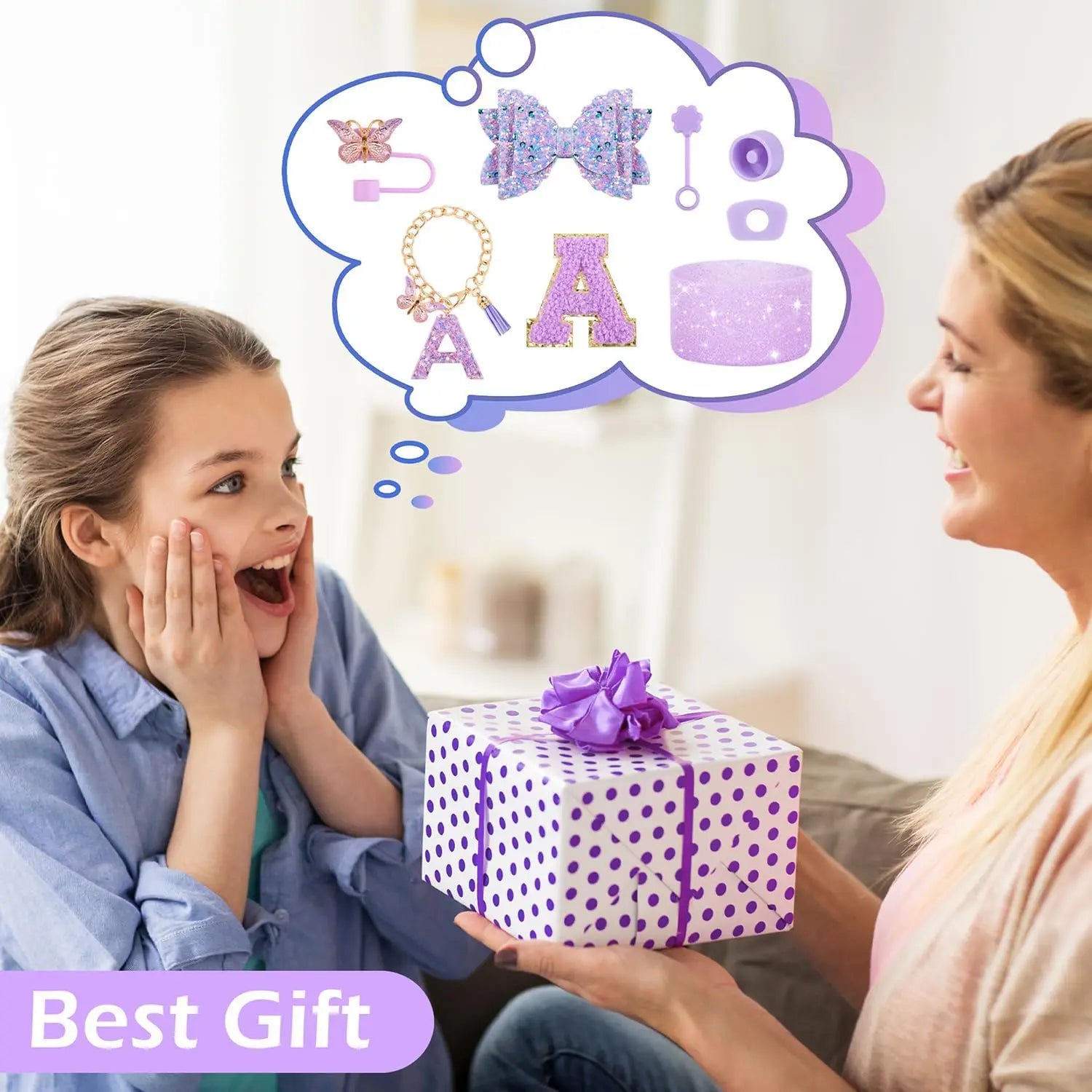 8pcs Cup Accessories Set for Stanley Cup 30oz 40oz tumbler Straw Topper Cover, Boot, Spill Proof Stoppers, Handle Charms Sticker