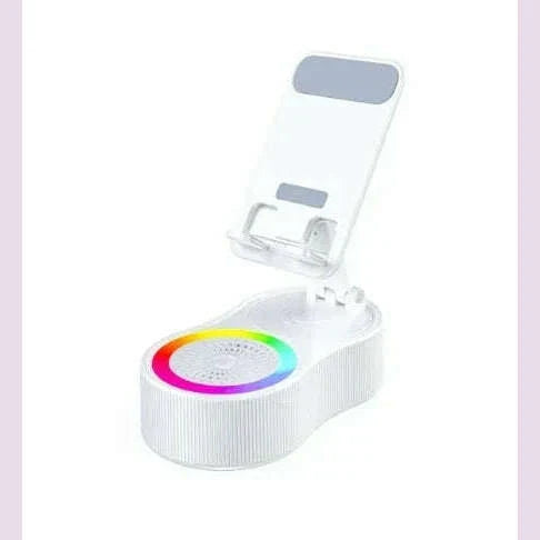 360°rotatable Adjustable FoldingLift-non-slip Phone Holder Wireless Speaker with Colorful Ambient Light 5.3 HDSurround Subwoofer