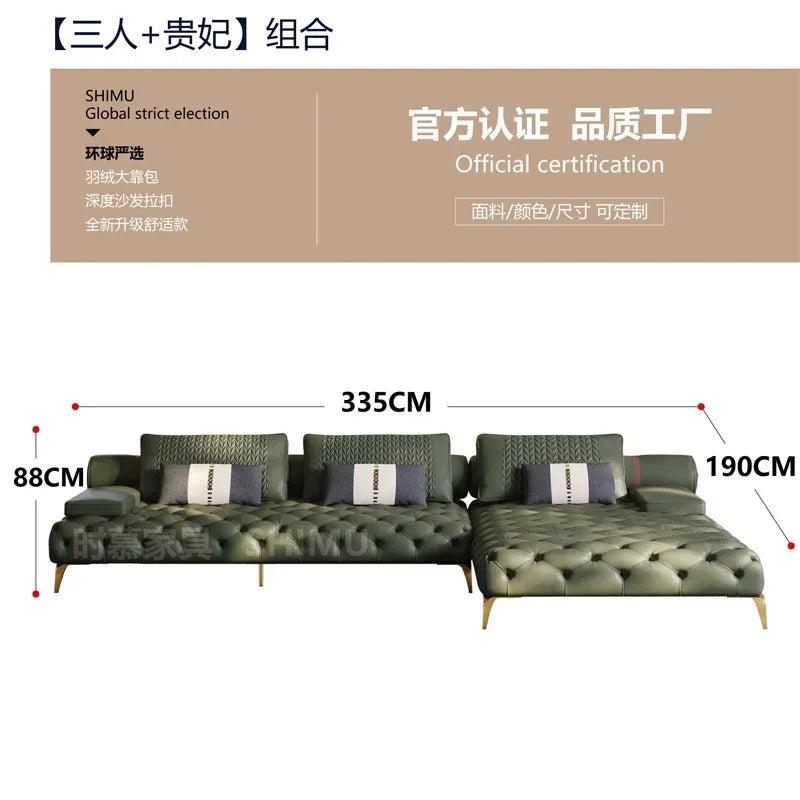 Italian Genuine Leather Sofas Sectional Modern Luxry Designer Loveseat Sofa 3 Piece Set Woonkamerbanken Living Room...