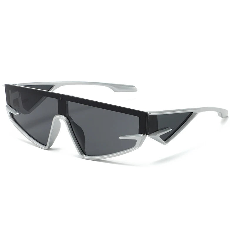 European And American Hip-Hop Retro Futuristic Tech-Savvy Cool Sunglasses Large Punk Sporty Style Y2K Sunglasses 137 |...