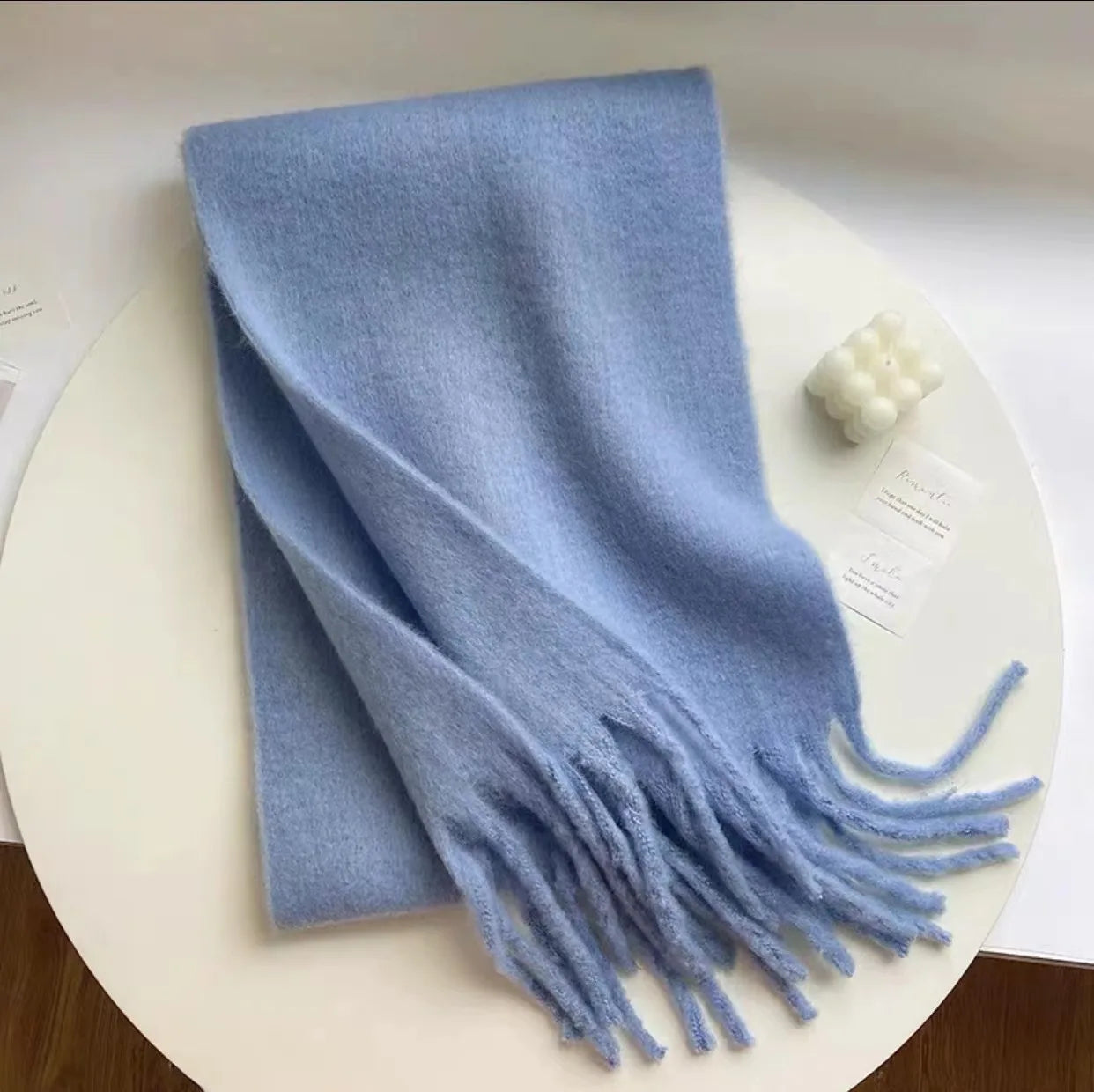 2025 Women Scarf Winter Warm Thick Shawl Wraps Fashion Solid Color Pashmina Scarves Long Tassel Hijab Stoles Bufanda Cashmere - Kimlud