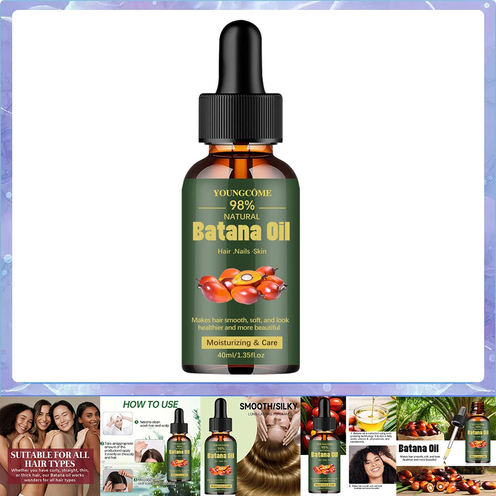Natural Batana Oil For Hair Growth Pure Batana Oil Hair Shine Strengthen For Women Prevent Hair Loss Eliminate Split...