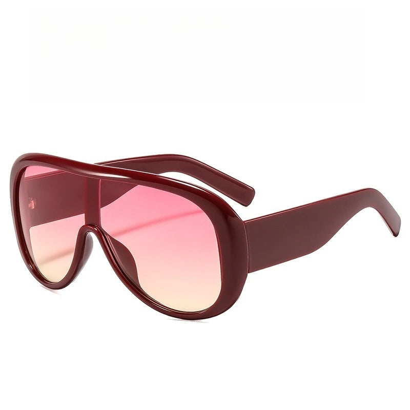 Oversized One Piece Large Frame Y2K Cat Eye Sunglasses for Women Men Retro Square Gradient Sun Glasses UV400 Decoration Shades