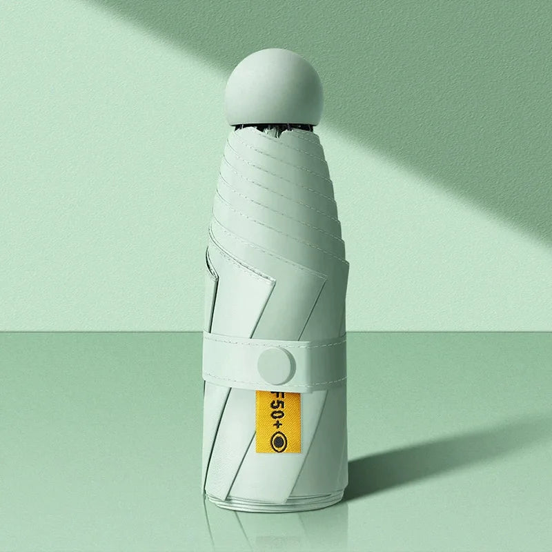 Compact Travel Mini Umbrella Uv Protection Capsule Umbrella 5 Fold Ultra Lightweight Sunshade Umbrellas Protable Manual