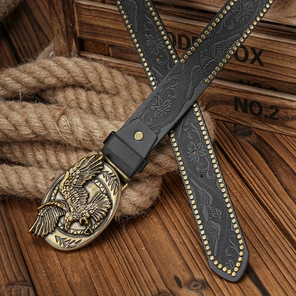 Men - Women - Western Denim - pu leather - Belt - Vintage jeans with needle buckle brown belt | Kimlud Mid Range Pants