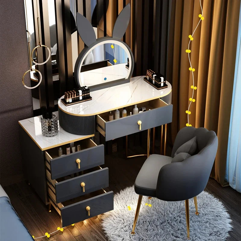Modern Luxury Vanity Table Storage European Big Study Corner Women Organizer Dressing Table Girl Penteadeira Chinese Furniture