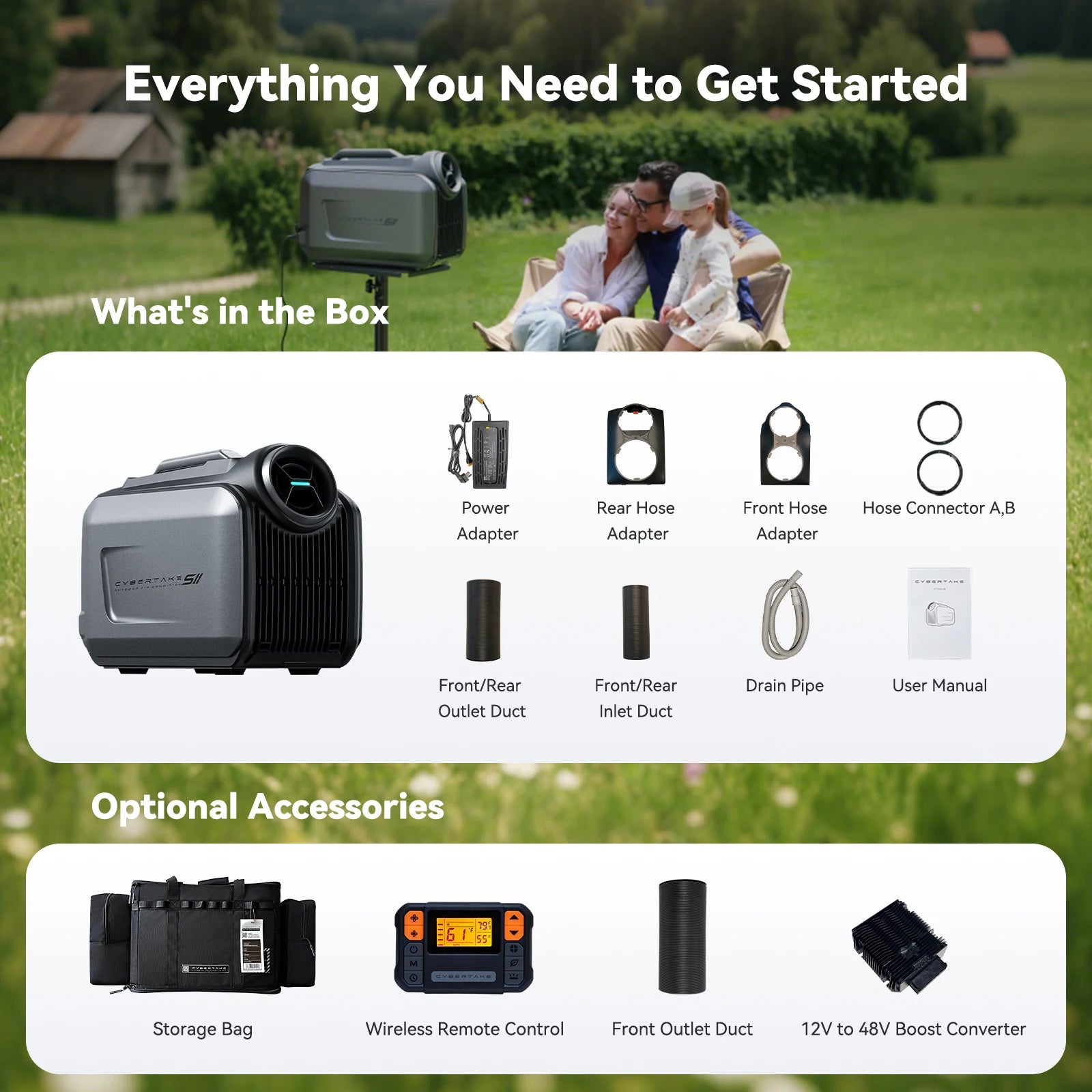 Cybertake S2 Pro Portable Outdoor Air Conditioner Cooling and Heating Power, Intelligent Noise ≤ 55 Db | Kimlud Outdoor...