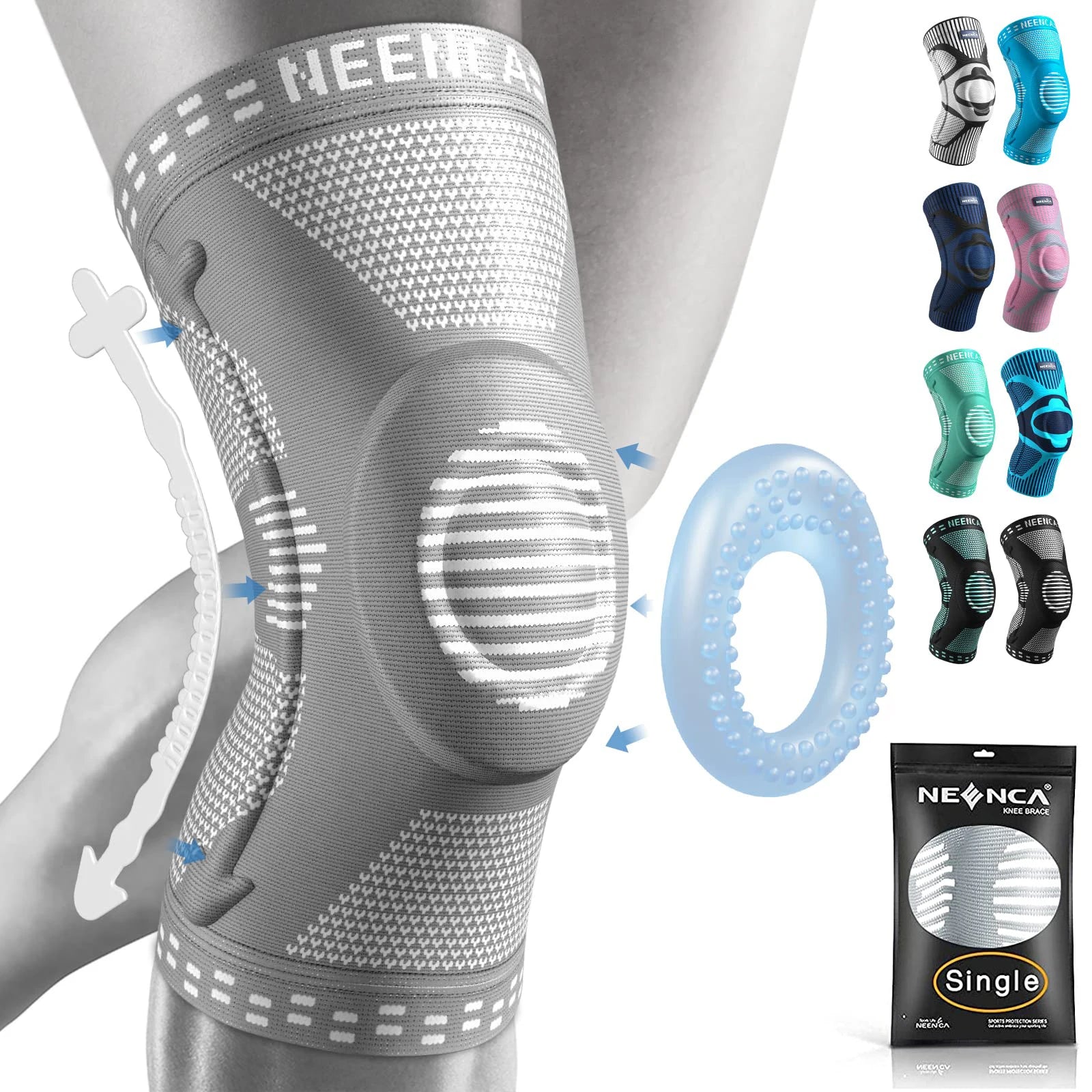 NEENCA Knee BracesCompression Knee Support for Knee Pain Relief Sleeve Meniscus Tear ACL Arthritis Joint Pain Injury Recovery