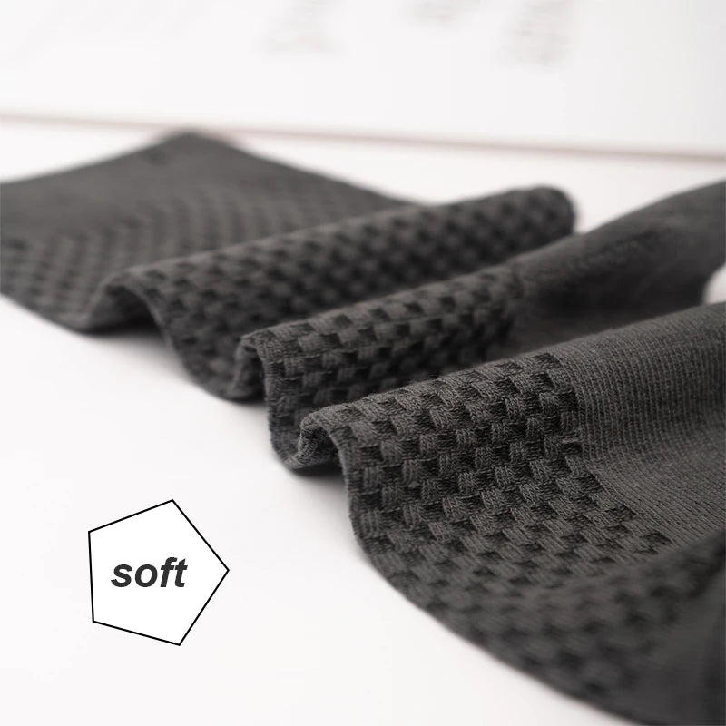 High Quality 10 Pairs/lot Men Bamboo Fiber Socks Breathable Compression Long Socks Business Casual Male Large size 38-45...