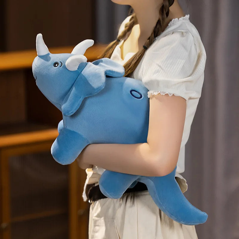 Cartoon Colorful Dinosaur Plush Toy Cute Stuffed Animals Triceratops Plushies Kawaii Soft Kids Toys for Boys Girls Home Decor