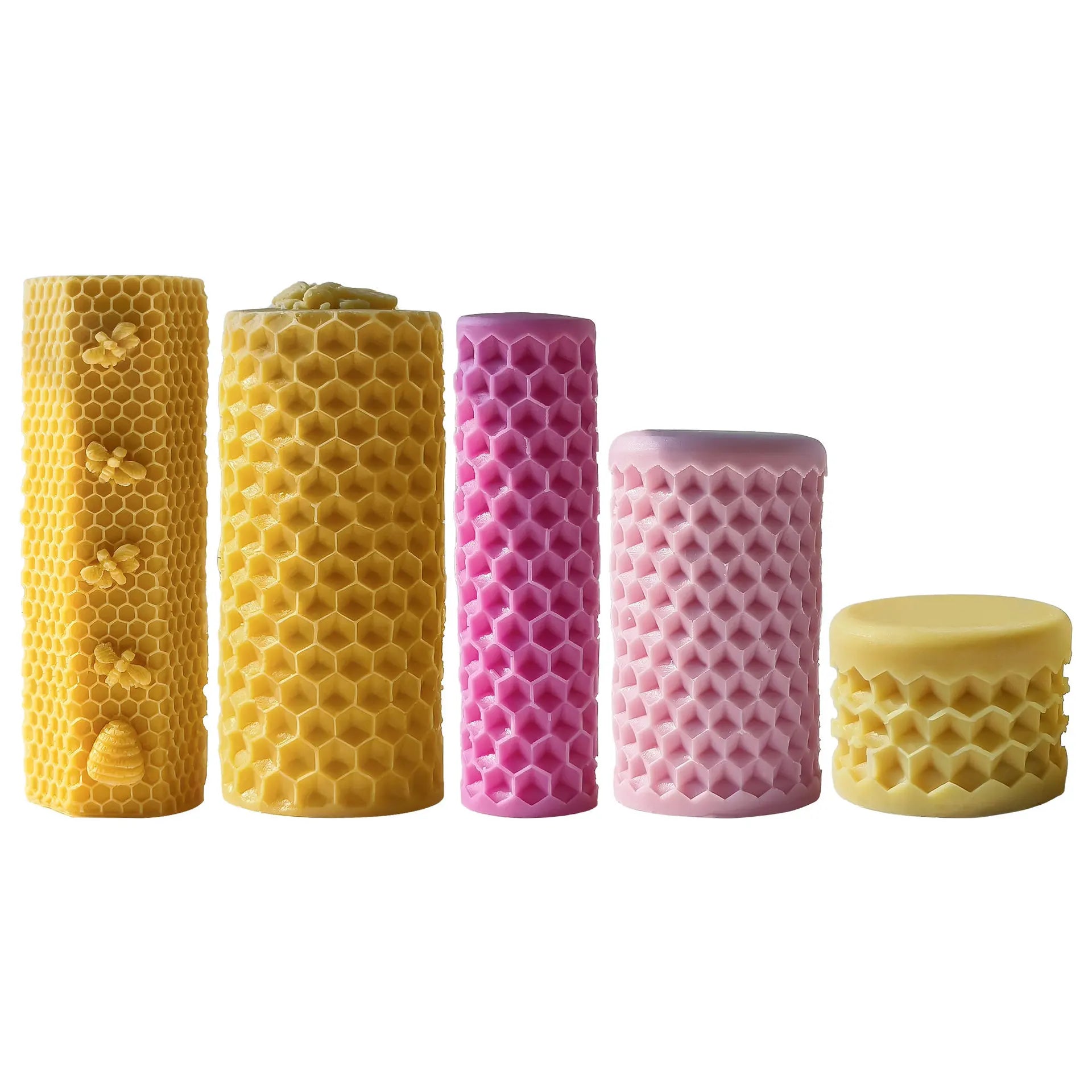3D Silicone Candle Soap Mold Handmade DIY Plaster Sculpture Honeycomb Cylinder Homemade Scented Aromatherapy Gifts silicone mold