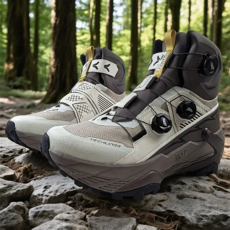 2026 New Trend Men Hiking Sneakers Comfortable Trekking Shoes Men Quick Lacing Climbing Shoes For Men High Top Man Shoe Mountain